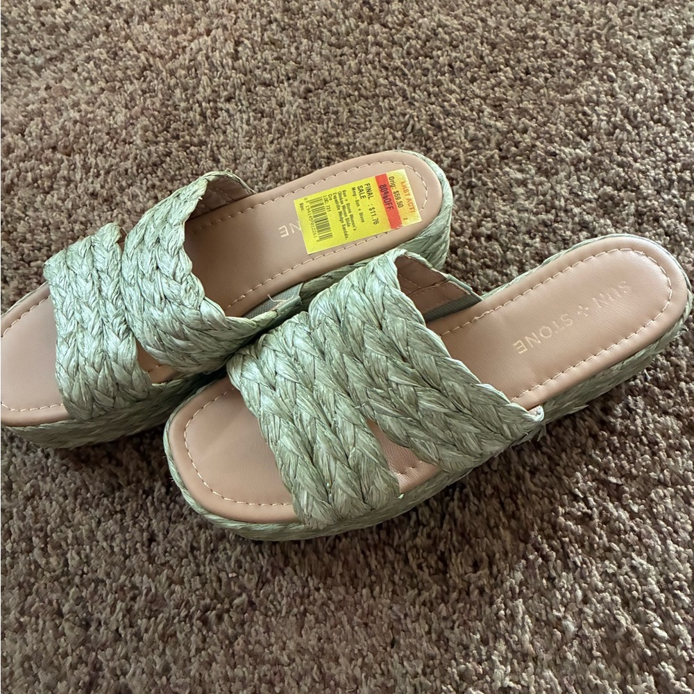 Women's Braided Sandals - Green